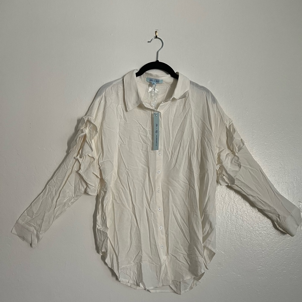 She + Sky Blouse size small color cream